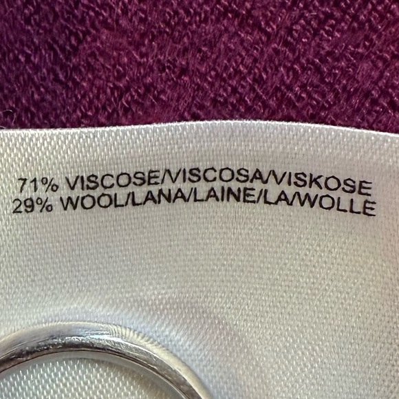 Jones New York Collection Open Front Wool Blend Cardigan Sweater Sz M Magenta - Picture 13 of 14